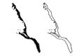 Long island Commonwealth of The Bahamas, Cenrtal America, Caribbean islands map vector illustration, scribble sketch Long map