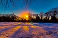 Long island sunset Hempstead lake state park Royalty Free Stock Photo