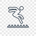 Long Jump concept vector linear icon isolated on transparent background, Long Jump concept transparency logo in outline style Royalty Free Stock Photo