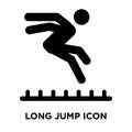 Long Jump icon vector isolated on white background, logo concept Royalty Free Stock Photo