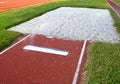 Long jump pit closeup Royalty Free Stock Photo