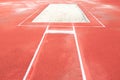 long jump pit in sports stadium Royalty Free Stock Photo