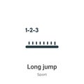 Long jump vector icon on white background. Flat vector long jump icon symbol sign from modern sport collection for mobile concept Royalty Free Stock Photo