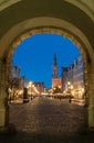 Long Lane at night, Gdansk, Poland Royalty Free Stock Photo