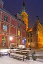 Long lane in the old town of Gdansk, Poland Royalty Free Stock Photo