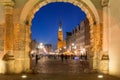 Long Lane view from the Green Gate in the old town of Gdansk at dusk, Poland Royalty Free Stock Photo