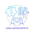 Long-lasting effects blue gradient concept icon