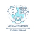 Long-lasting effects turquoise concept icon