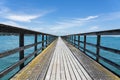 Long leading lines of never ending jetty on Motuihe Island Royalty Free Stock Photo