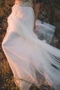 Beautiful bride outdoors in a forest Royalty Free Stock Photo