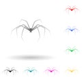 long-legged spider multi color style icon. Simple glyph, flat vector of insect icons for ui and ux, website or mobile application Royalty Free Stock Photo