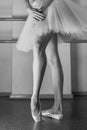 Long legs of ballerina in toeshoe