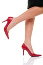Long legs and red shoes Royalty Free Stock Photo
