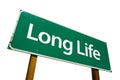 Long Life road sign isolated on white. Royalty Free Stock Photo
