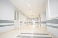 A long light corridor in a modern hospital Royalty Free Stock Photo