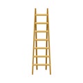 Long Light Wooden Step Folding Ladder Vector Illustration