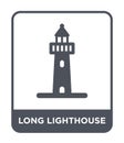 long lighthouse icon in trendy design style. long lighthouse icon isolated on white background. long lighthouse vector icon simple