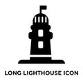 Long Lighthouse icon vector isolated on white background, logo c