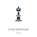 Long lighthouse icon vector. Trendy flat long lighthouse icon from nautical collection isolated on white background. Vector