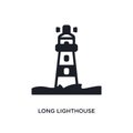 long lighthouse isolated icon. simple element illustration from nautical concept icons. long lighthouse editable logo sign symbol