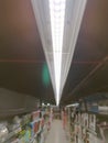 Long line of ceiling tube lights