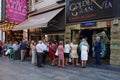 Long Line in Downtown Madrid Spain