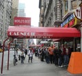 Long line at the famous Carnegie Deli in Midtown Manhattan