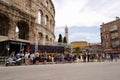 A long line in front of the entrance to the Pula arena
