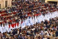 A long line of Nazarenes during an Easter procession