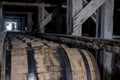 Long Lines of Bourbon Barrels in Racks Royalty Free Stock Photo