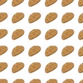 Long loaf bread design pattern. Idea for wrappers, covers, bakery and food themes. Ready-made isolated vector artwork.