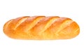 Long loaf bread on white background Royalty Free Stock Photo