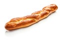 a long loaf of bread on a white background, created by Generative AI Royalty Free Stock Photo