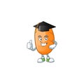 Long loaf cartoon with the character graduation hat