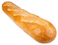 Long loaf. French bread isolated on the white background Royalty Free Stock Photo