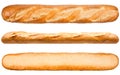 Long loaf. French bread isolated on the white background Royalty Free Stock Photo