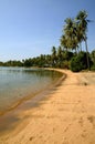 Long lonely beach at Rabbit Island, Cambodia