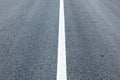 Long lonely old asphalt road horizontal background with a white solid stripe Royalty Free Stock Photo