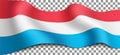 Long Luxembourg flag on a transparent background.