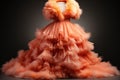 Long luxury dress fuzz peach color of the year 2024 illustration AI GEnerative