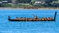 Long Maori ceremonial waka, or canoe, Tauranga, New Zealand Royalty Free Stock Photo
