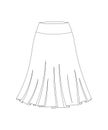 Long maxi skirt. Skirt flat sketch template