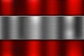 Long metal brushed texture on red background