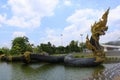 Long mighty dragon sculpture near the entrance of the Buddhist temple at Ban Nong Chaeng, Phetchabun, Thailand