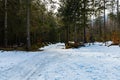 Long mountain trail full of fresh snow and ice Royalty Free Stock Photo