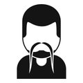 Long mustache beard icon simple vector. Man style