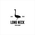 Long neck silhouette vintage logo