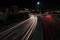 Long night exposure of the entrance road to the city of Jerusalem, top view