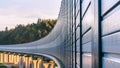 Long noise barrier on the A45 bridge in Wetzlar, Germany Royalty Free Stock Photo