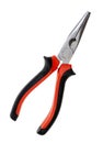 long-nose pliers with red and black rubber handle Royalty Free Stock Photo